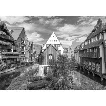 Lais Puzzle - Straßenansicht in der Altstadt von Ulm, Baden Württemberg, Deutschland in schwarz weiß - 1.000 Teile