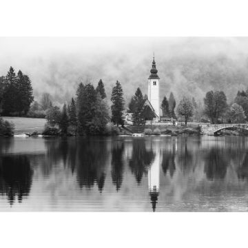 Lais Puzzle - Der Bohinjer See im Nationalpark Triglav, Slowenien in schwarz weiß - 500, 1.000 & 2.000 Teile
