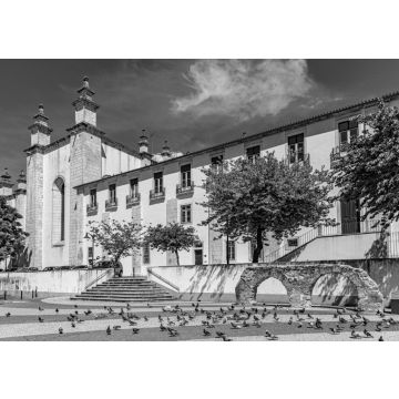 Lais Puzzle - Blick auf die Kathedrale von Leiria, Portugal in schwarz weiß - 500, 1.000 & 2.000 Teile