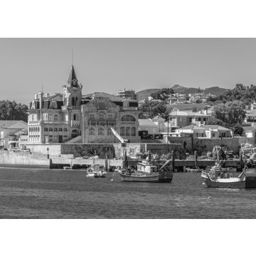 Lais Puzzle - Seixas Palast hinter dem Yachthafen in Cascais, Portugal in schwarz weiß - 500, 1.000 & 2.000 Teile