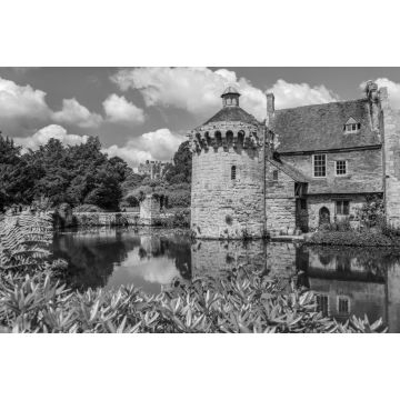 Lais Puzzle - Schloss Scotney in Kent, England in schwarz weiß - 2.000 Teile