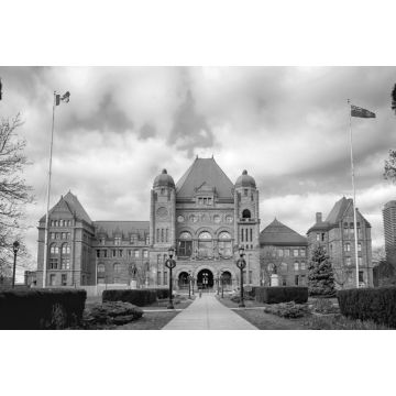 Lais Puzzle - Legislative Versammlung von Ontario im Queens Park zur Weihnachtszeit. Toronto, Ontario in schwarz weiß - 2.000 Teile