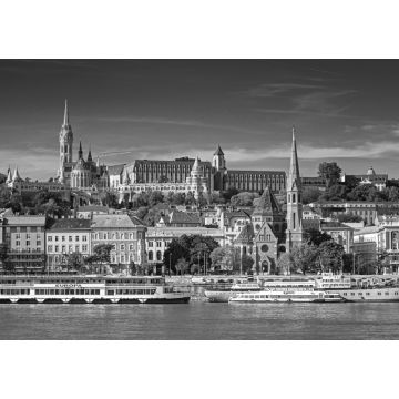 Lais Puzzle - Blick auf das Flussufer von Budapest im Herbst in schwarz weiß - 1.000 Teile