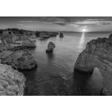 Lais Puzzle - Portugal, Algarve, Landschaft bei Praia da Marinha in schwarz weiß - 500, 1.000 & 2.000 Teile