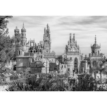 Lais Puzzle - Schöne Burg in Benalmadena Spanien in schwarz weiß - 1.000 Teile