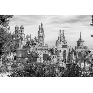 Lais Puzzle - Schöne Burg in Benalmadena Spanien in schwarz weiß - 2.000 Teile