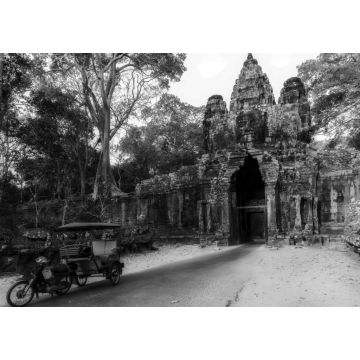 Lais Puzzle - Angkor Komplex Touristenattraktion Angkor Wat Archäologischer Park in Siem Reap Kambodscha in schwarz weiß - 1.000 Teile
