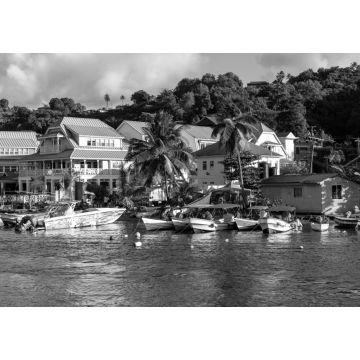 Lais Puzzle - St. Lucia, Westindische Inseln - Marigot-Bucht in schwarz weiß - 1.000 Teile