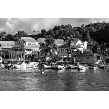 Lais Puzzle - St. Lucia, Westindische Inseln - Marigot-Bucht in schwarz weiß - 2.000 Teile