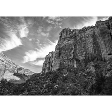 Lais Puzzle - Rote Felsenberge im Zion-Nationalpark, einem amerikanischen Nationalpark im Südwesten Utahs in der Nähe der Stadt Springdale in schwarz weiß - 1.000 Teile
