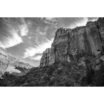 Lais Puzzle - Rote Felsenberge im Zion-Nationalpark, einem amerikanischen Nationalpark im Südwesten Utahs in der Nähe der Stadt Springdale in schwarz weiß - 2.000 Teile