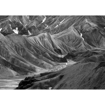 Lais Puzzle - Vulkanische Berge von Landmannalaugar im Naturschutzgebiet Fjallabak. Island in schwarz weiß - 1.000 Teile