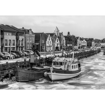 Lais Puzzle - Der Hafen von Husum im Winter in schwarz weiß - 1.000 Teile