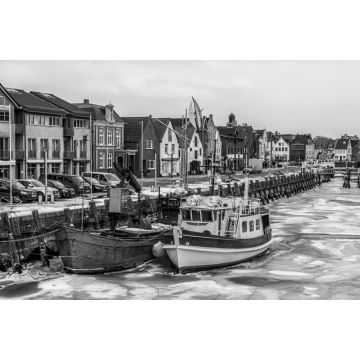 Lais Puzzle - Der Hafen von Husum im Winter in schwarz weiß - 2.000 Teile