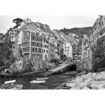 Lais Puzzle - Riomaggiore Dorf in Cinque Terre Italien in schwarz weiß - 1.000 Teile