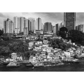 Lais Puzzle - Favelas in der Stadt Salvador, Bahia, Brasilien in schwarz weiß - 1.000 Teile