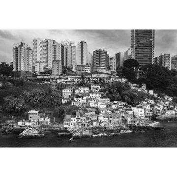 Lais Puzzle - Favelas in der Stadt Salvador, Bahia, Brasilien in schwarz weiß - 2.000 Teile