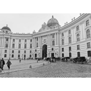 Lais Puzzle - Menschen im St. Michael Flügel der Hofburg in Wien in schwarz weiß - 1.000 Teile