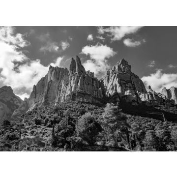 Lais Puzzle - Berg von Montserrat, Katalonien, Spanien in schwarz weiß - 500, 1.000 & 2.000 Teile