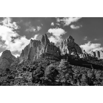 Lais Puzzle - Berg von Montserrat, Katalonien, Spanien in schwarz weiß - 2.000 Teile