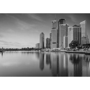 Lais Puzzle - Brisbane. Stadtbild der Skyline von Brisbane bei Sonnenaufgang in Australien in schwarz weiß - 1.000 Teile