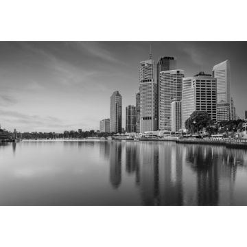 Lais Puzzle - Brisbane. Stadtbild der Skyline von Brisbane bei Sonnenaufgang in Australien in schwarz weiß - 2.000 Teile