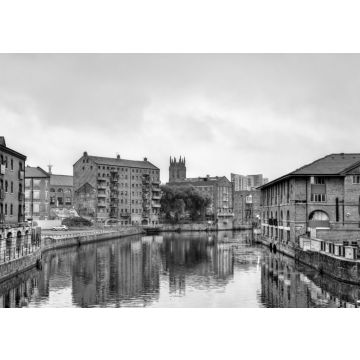 Lais Puzzle - Blick auf Leeds mit dem Fluss Aire in England in schwarz weiß - 500, 1.000 & 2.000 Teile