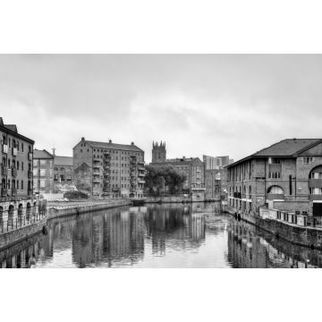 Lais Puzzle - Blick auf Leeds mit dem Fluss Aire in England in schwarz weiß - 2.000 Teile