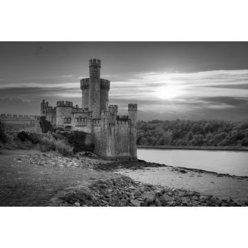 Lais Puzzle - Blackrock Castle und Sternwarte in Cork bei Sonnenuntergang, Irland in schwarz weiß - 2.000 Teile
