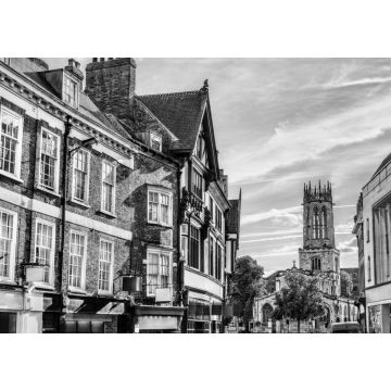 Lais Puzzle - Traditionelle Häuser in York, England in schwarz weiß - 1.000 Teile