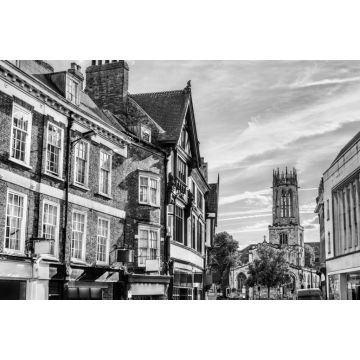 Lais Puzzle - Traditionelle Häuser in York, England in schwarz weiß - 2.000 Teile