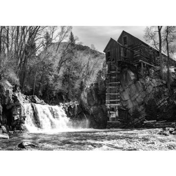Lais Puzzle - Wasserfall bei Old Crystal Mill White River National Forest Colorado in schwarz weiß - 500, 1.000 & 2.000 Teile