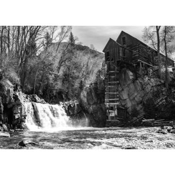 Lais Puzzle - Wasserfall bei Old Crystal Mill White River National Forest Colorado in schwarz weiß - 1.000 Teile