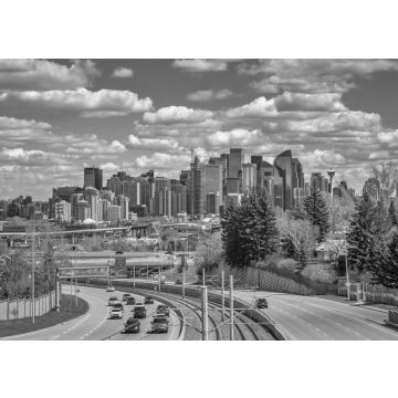 Lais Puzzle - Lebhafte Wolken über der Innenstadt von Calgary in schwarz weiß - 500, 1.000 & 2.000 Teile