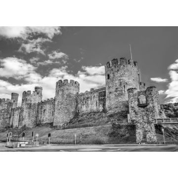 Lais Puzzle - Conwy Castle in Wales, Vereinigtes Königreich in schwarz weiß - 1.000 Teile
