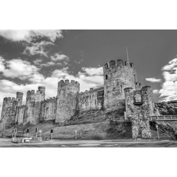 Lais Puzzle - Conwy Castle in Wales, Vereinigtes Königreich in schwarz weiß - 2.000 Teile