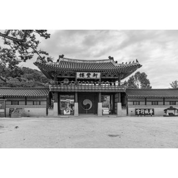 Lais Puzzle - Hwaseong Haenggung Palast in Suwon, Republik Korea in schwarz weiß - 2.000 Teile