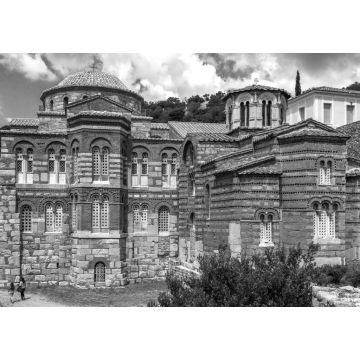 Lais Puzzle - Hosios Loukas, ein mittelbyzantinisches griechisch-orthodoxes Kloster, das zum UNESCO-Weltkulturerbe gehört, in der Region Böotien, Mittelgriechenland in schwarz weiß - 1.000 Teile