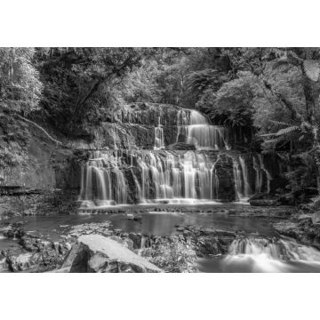 Lais Puzzle - Purakaunui Falls in der Catlins-Region in Neuseeland in schwarz weiß - 1.000 Teile
