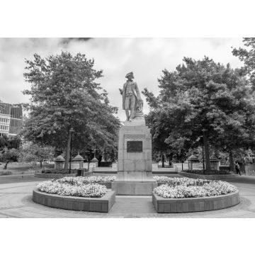 Lais Puzzle - Statue von Kapitän James Cook in Christchurch, Neuseeland in schwarz weiß - 500 & 1.000 Teile