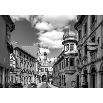 Lais Puzzle - Altstadt, Marktbreit, Bayern, Deutschland in schwarz weiß - 500, 1.000 & 2.000 Teile