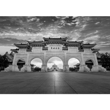 Lais Puzzle - Chiang Kai Shek Memorial Hall bei Nacht in Taipeh, Taiwan. Übersetzung: "Platz der Freiheit" in schwarz weiß - 500, 1.000 & 2.000 Teile
