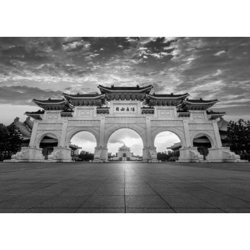 Lais Puzzle - Chiang Kai Shek Memorial Hall bei Nacht in Taipeh, Taiwan. Übersetzung: "Platz der Freiheit" in schwarz weiß - 1.000 Teile