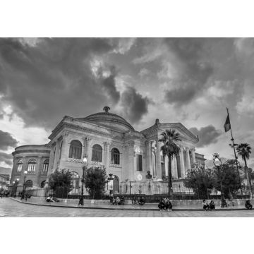 Lais Puzzle - Das Teatro Massimo Vittorio Emanuele, das größte Opernhaus in Italien. Palermo, Sizilien in schwarz weiß - 500, 1.000 & 2.000 Teile
