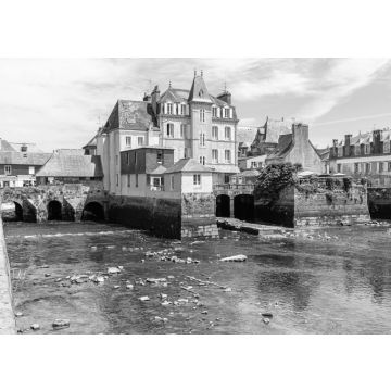 Lais Puzzle - der Pont Rohan in Landerneau, Bretagne in schwarz weiß - 500, 1.000 & 2.000 Teile