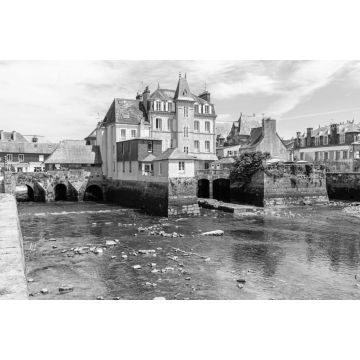 Lais Puzzle - der Pont Rohan in Landerneau, Bretagne in schwarz weiß - 2.000 Teile