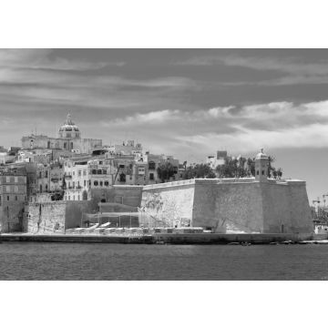 Lais Puzzle - Kai von Valletta mit traditionellen maltesischen Gebäuden mit bunten Fensterläden und Balkonen am sonnigen Tag, Valletta, Hauptstadt von Malta in schwarz weiß - 500, 1.000 & 2.000 Teile