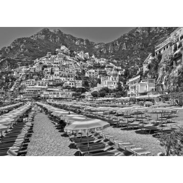 Lais Puzzle - Stadt Positano an der Amalfiküste in schwarz weiß - 1.000 Teile