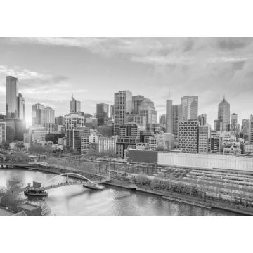 Lais Puzzle - Skyline von Melbourne in der Abenddämmerung in schwarz weiß - 500, 1.000 & 2.000 Teile