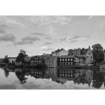 Lais Puzzle - Ein Blick auf den alten Teil von Eskilstuna, Schweden in schwarz weiß - 1.000 Teile